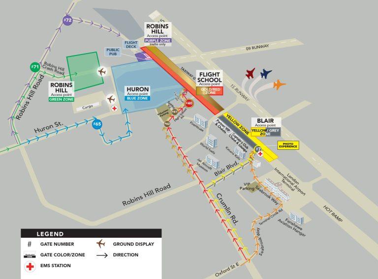 Airshow London SkyDrive Event Site Map
