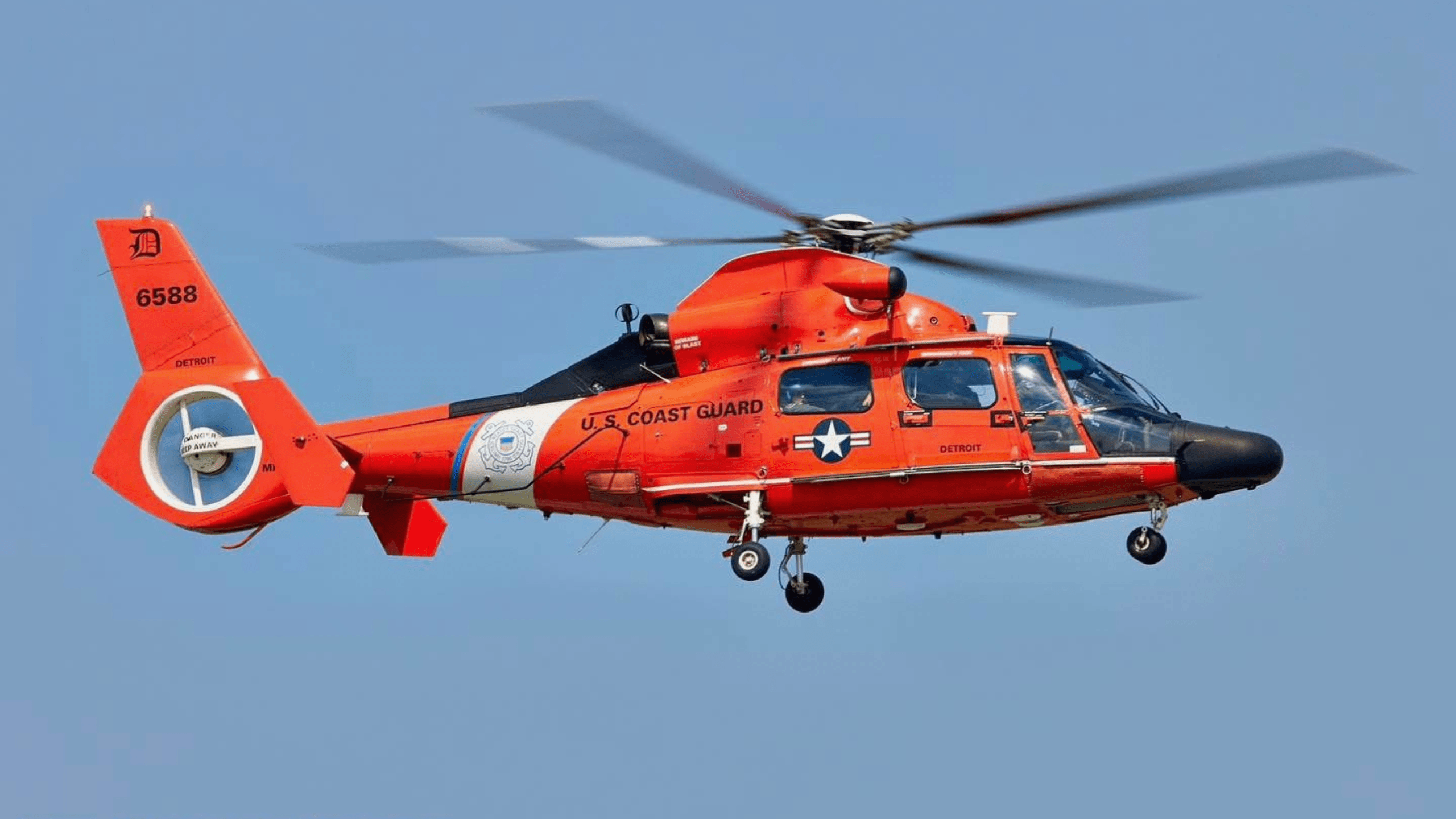 MH-65 Dolphin from USCG flying