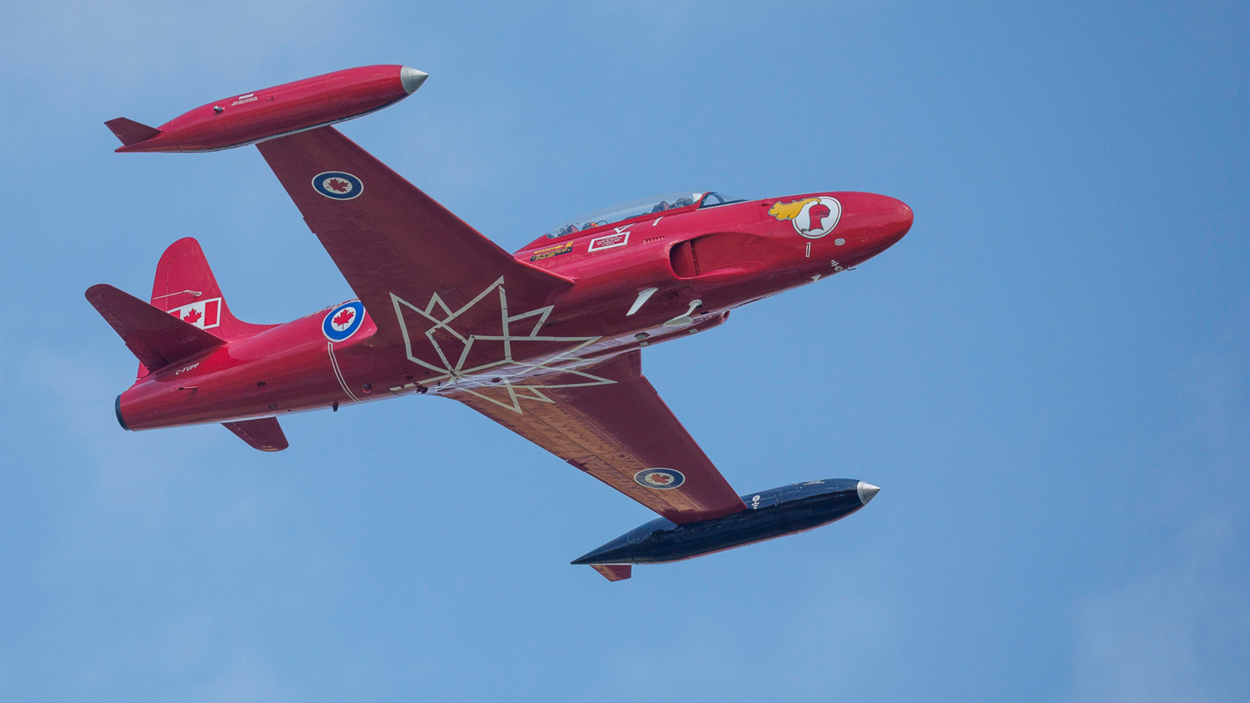 CT-133 "Red Knight", Jet Aircraft Museum (JAM) flying at Airshow London SkyDrive 2025. Photo courtesy of Bruce Laing