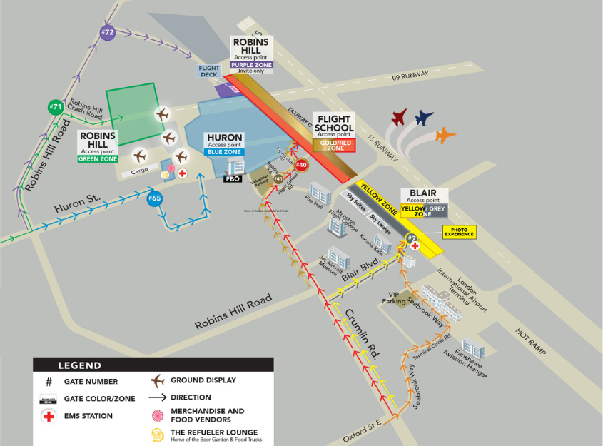 Airshow London SkyDrive 2026 - Site Map